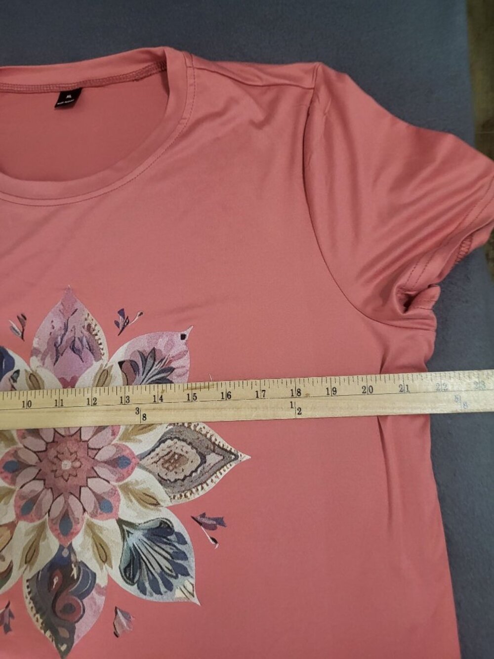 Retro Graphic T Shirt Pink Short Sleeved Floral XL - Picture 4 of 6